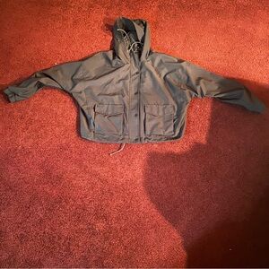 Abercrombie and fitch black lined windbreaker large